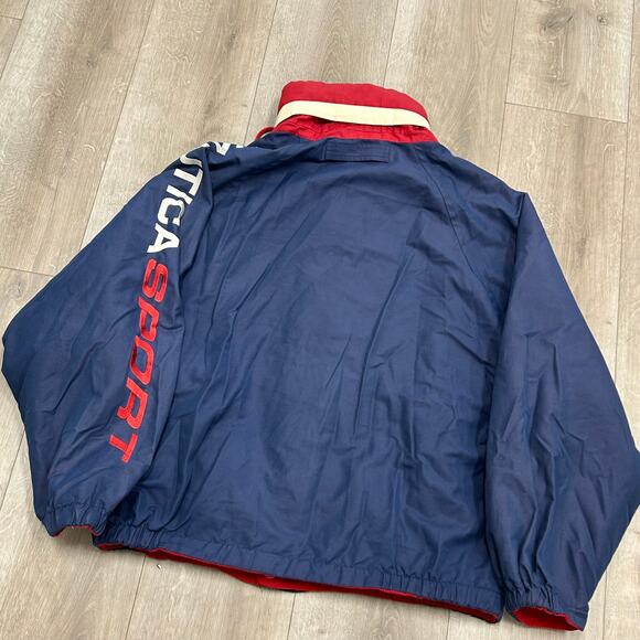 vintage 90s  Nautica Sport reversible jacket Colorblock Size Large L B5 - Picture 6 of 7